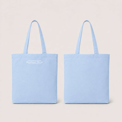 The Commuter Tote Bag van Monsieur Cliqo in kleur licht blauw, voorkant en achterkant