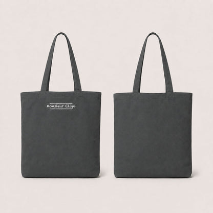 The Commuter Tote Bag van Monsieur Cliqo in kleur groen, voorkant en achterkant