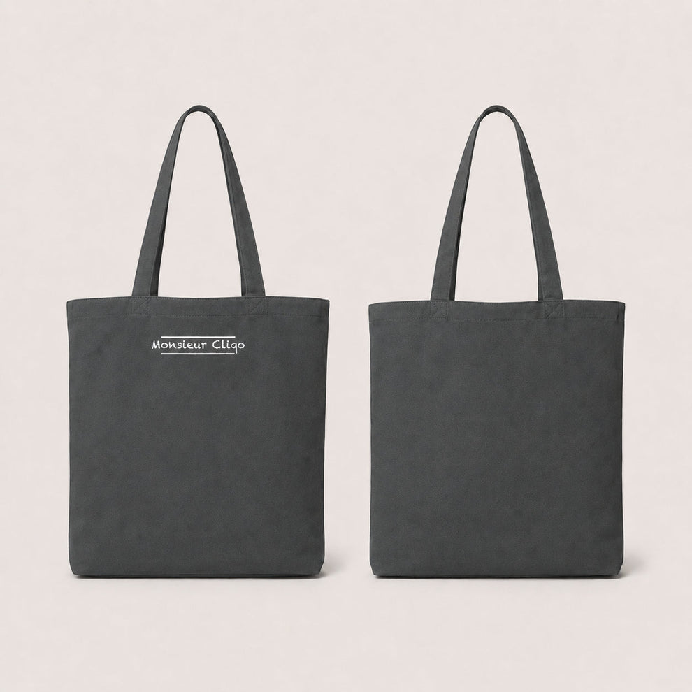 The Commuter Tote Bag van Monsieur Cliqo in kleur groen, voorkant en achterkant