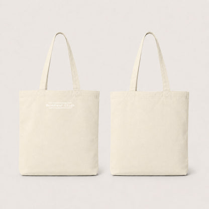 The Commuter Tote Bag van Monsieur Cliqo in kleur beige / creme, voorkant en achterkant